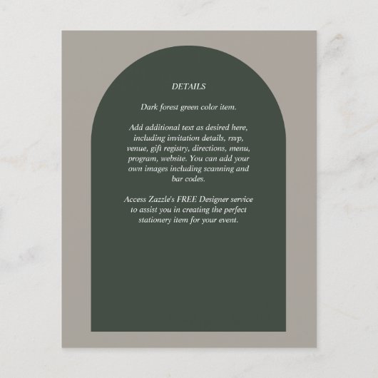 BUDGET Moderne Typografische Arch Minimalist Wedde (Achterkant)