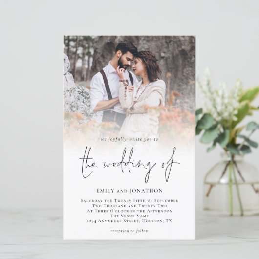 Budget Moderne Uitnodiging tot het Wedden van de B (Staand voorkant)