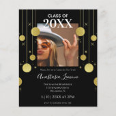 Budget Moderne uitnodiging voor Black & Gold Afstu (Voorkant)