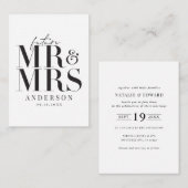 budget Moderne uitnodiging voor typografie bruilof (Voorkant / Achterkant)