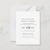 budget Moderne uitnodiging voor typografie bruilof (Achterkant)