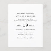 budget Moderne uitnodiging voor typografie bruilof Flyer (Achterkant)