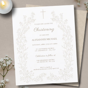 Budget moderne vintage bloem christening doop