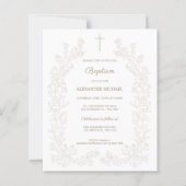 Budget Moderne Vintage Bloem Christian Doop (Voorkant)