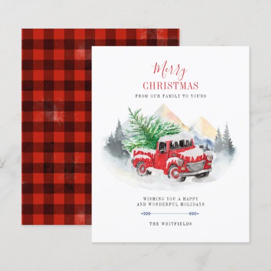 Budget Moderne Vroege Kerst Red Truck Buffalo (Voorkant / Achterkant)