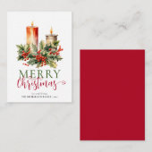 Budget Moderne Waterverf Kaars Vrolijk Kerstfeest Notitiekaartje (Voorkant / Achterkant)