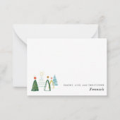 Budget Moderne Waterverf Kerstboom Vakantie Notitiekaartje (Voorkant)