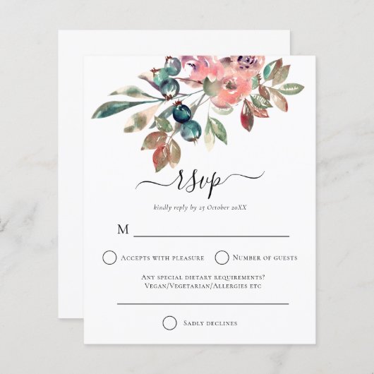 Budget Moderne Waterverf Roze Florals Bindende RSV (Voorkant / Achterkant)