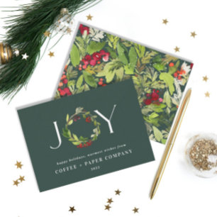 Budget Moderne waterverf zakelijke kerstkaart Notitiekaartje