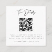 Budget Moderne Weddenschap Website QR Code Foto Ka Vierkante Visitekaartje (Achterkant)