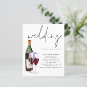 Budget Moderne Wijnflesglazen Weddenschap Uitnodig (Staand voorkant)