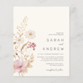 Budget Moderne Wildflower Botanische Tuin Bruiloft (Voorkant)