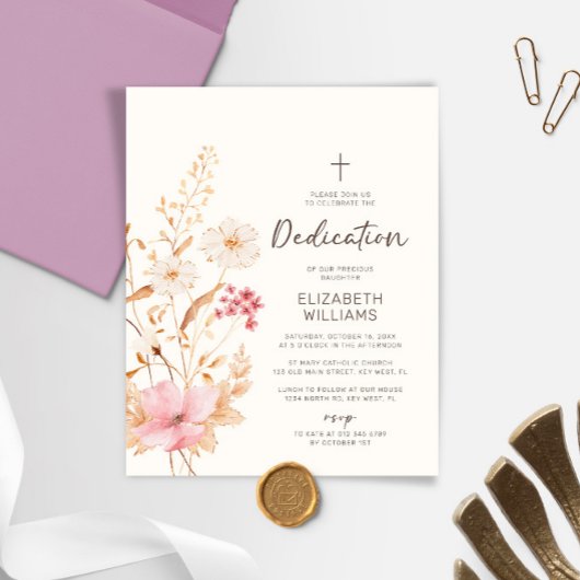 Budget Moderne Wildflower Tuin Toewijding Uitnodig