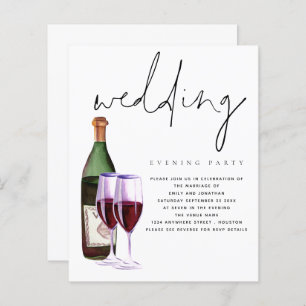 Budget Moderne Wine Wedding Evening Party