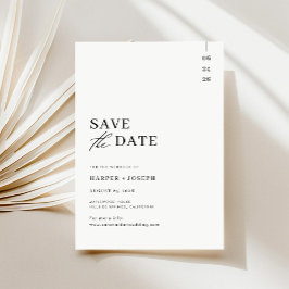 Budget Moderne Zwarte en Witte Script Trouwdag Save The Date