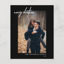 Budget Moderne Zwarte Kerstmis-fotokaart Flyer