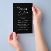 Budget moderne zwarte repetitie dineruitnodiging flyer (Hand)