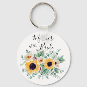 BUDGET Moeder Bride Groom Custom Gifts SUNFLOWERS Sleutelhanger