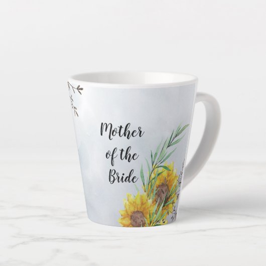 BUDGET Moeder Bride Groom Huwelijkscadeaus Zonnebl Latte Mok (Rechterhoek)