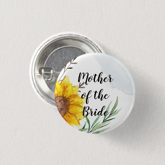 BUDGET Moeder Bride Groom Huwelijkscadeaus Zonnebl Ronde Button 3,2 Cm (Voorkant /achterkant)