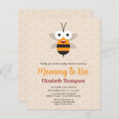 Budget Moeder om Honey Bee Baby shower Invitation (Voorkant / Achterkant)