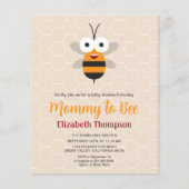 Budget Moeder om Honey Bee Baby shower Invitation (Voorkant)
