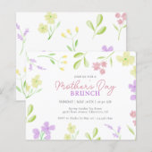 Budget Moederdag Brunch Soft Floral Invitation (Voorkant / Achterkant)