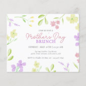 Budget Moederdag Brunch Soft Floral Invitation (Voorkant)
