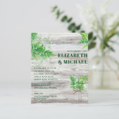 BUDGET Monochromatische Fern Greenery Wedding Invi (Staand voorkant)
