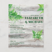 BUDGET Monochromatische Fern Greenery Wedding Invi (Voorkant)