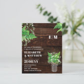 BUDGET Monochromatische Fern Greenery Wedding Invi (Staand voorkant)