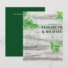 BUDGET Monochrome Varens Bloemen Bruiloft Uitnodig