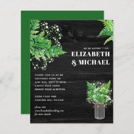 BUDGET Monochrome Varens Bloemen Bruiloft Uitnodig