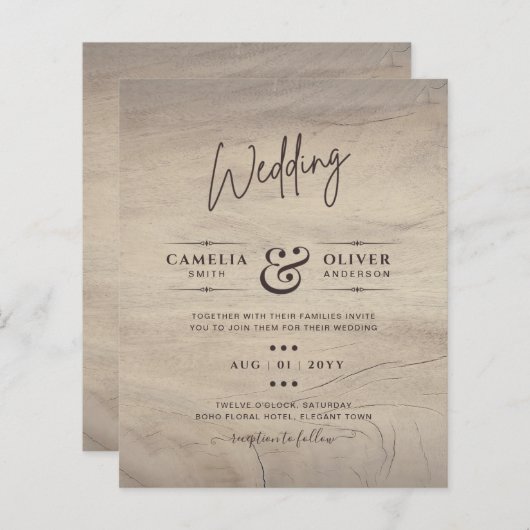 Budget Monochroom Kleurtypografie Alleen (Voorkant / Achterkant)