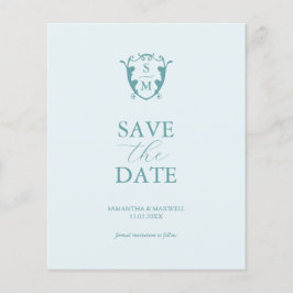 Budget Monogram Beach Bruiloften Save The Date Flyer