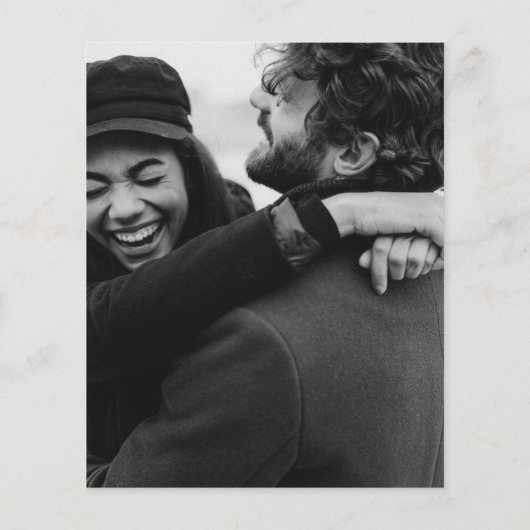 Budget Monogram Black White Photo Wedding Invite (Achterkant)