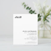 Budget Monogram Black White Wedding Invitation (Staand voorkant)