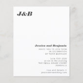 Budget Monogram Black White Wedding Invitation (Voorkant)