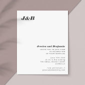 Budget Monogram Black White Wedding Invitation