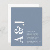 Budget Monogram Blauwe QR Code Weddenschap (Voorkant / Achterkant)