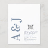Budget Monogram Blauwe QR Code Weddenschap (Achterkant)