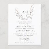 Budget Monogram Bloem Bruiloft Uitnodiging Flyer (Voorkant)