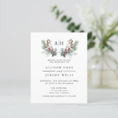 Budget Monogram Bloemen Bruiloftsinvitatiefolder (Staand voorkant)