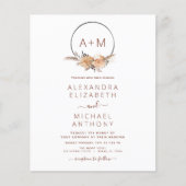 Budget Monogram Boho Pampas Gras Bruiloft Flyer (Voorkant)