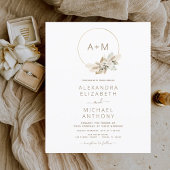 Budget Monogram Boho Tropical Pampas Grass Wedding Flyer