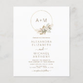 Budget Monogram Boho Tropical Pampas Grass Wedding Flyer (Voorkant)