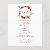 Budget Monogram Burgundy Floral Greenery Wedding (Voorkant)