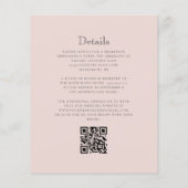 Budget Monogram Crest Blush QR Code Huwelijksuitno (Achterkant)