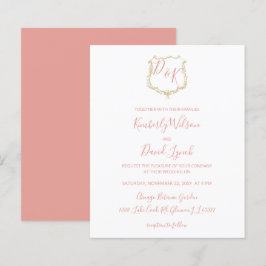 Budget Monogram Crest Blush Weddenschap