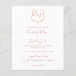 Budget Monogram Crest Blush Weddenschap